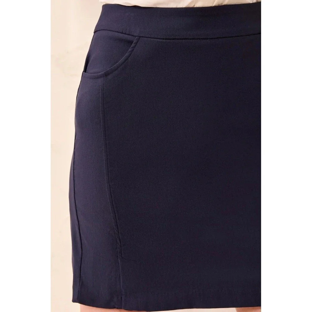 Tribal Womens Stretch A-Line Pull-On Casual Mini Skirt Skort Solid Blue Size 14